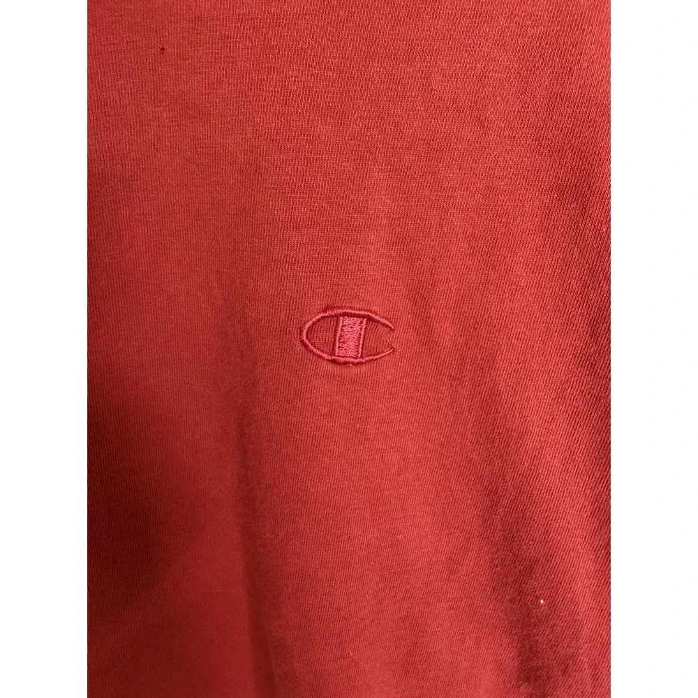 Champion Red Logo Cotton Men's 4XL Short Sleeve Crew Neck Knit T-Shirt - Picture 4 of 6